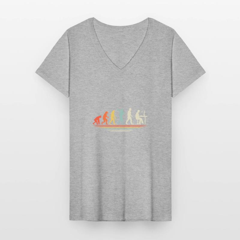 Coffee Coding Evolution Codeur Développeur Nerd Coffe T-shirt col V Femme