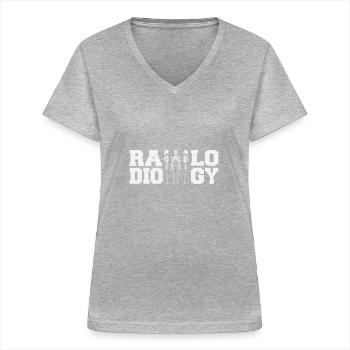 Radiology Squad Rad Tech Radiographer Technician - Women's V-neck T-shirt - sports grey - Front - Lela (165cm)