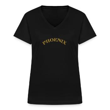 Phoenix Arizona Vintage Basketball - Frauen-T-Shirt mit V-Ausschnitt - Schwarz - Vorne - Lela (165cm)