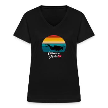 Cirkewwa Malta Diving - Frauen-T-Shirt mit V-Ausschnitt - Schwarz - Vorne - Lela (165cm)