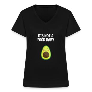 Its Not A Food Baby | Funny gift pregnant - Women's V-neck T-shirt - black - Front - Lela (165cm)