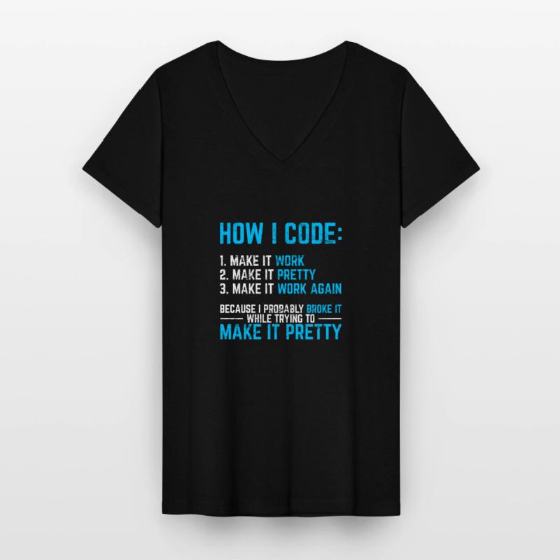 Programmer Coder Software Developer Programming Co Frauen-T-Shirt mit V-Ausschnitt