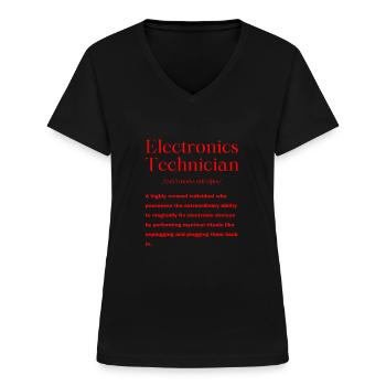 Electrical engineer - Women's V-neck T-shirt - black - Front - Lela (165cm)