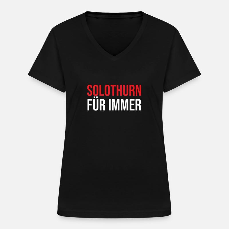 Soletta per sempre - Maglietta da donna con scollo a V - nero