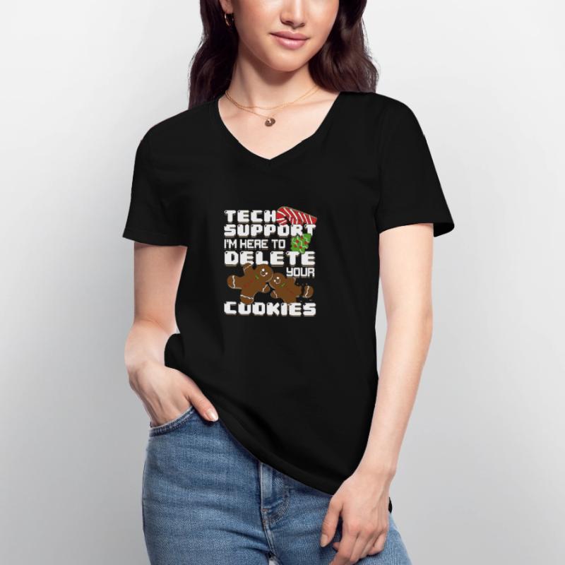 Computer PC IT-Support Mitarbeiter Geschenk Frauen-T-Shirt mit V-Ausschnitt