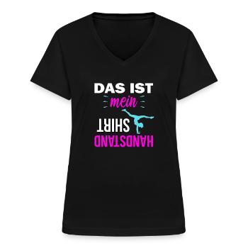Handstand Mädchen Akrobatik - Frauen-T-Shirt mit V-Ausschnitt - Schwarz - Vorne - Lela (165cm)