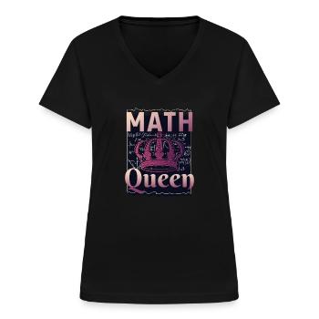 Math Queen - Frauen-T-Shirt mit V-Ausschnitt - Schwarz - Vorne - Lela (165cm)