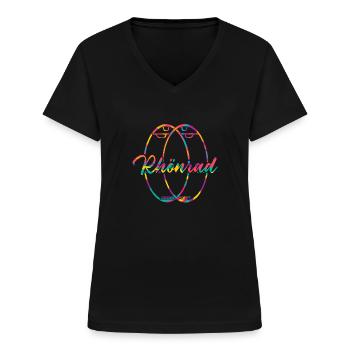 Rhönrad Rhönradturner Geräteturnen Akrobatin - Frauen-T-Shirt mit V-Ausschnitt - Schwarz - Vorne - Lela (165cm)