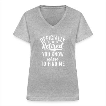 Retirement Gifts - Frauen-T-Shirt mit V-Ausschnitt - Grau meliert - Vorne - Lela (165cm)
