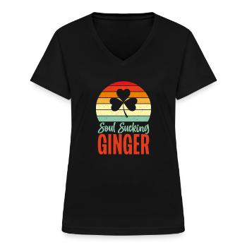 Redhead Gifts - Women's V-neck T-shirt - black - Front - Lela (165cm)