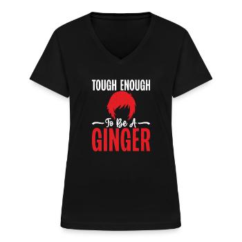 Redhead Gifts - Women's V-neck T-shirt - black - Front - Lela (165cm)