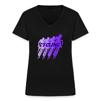 Cycling - Women's V-neck T-shirt - black - Front - Lela (165cm)