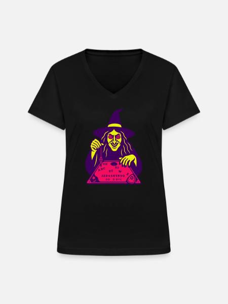 Hypno Witch - Frauen-T-Shirt mit V-Ausschnitt - Schwarz