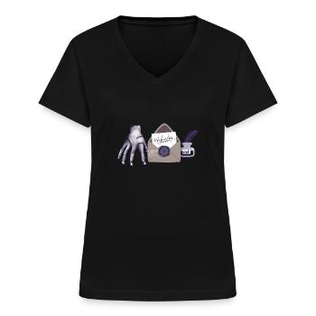 Zombie Hand mit Brief - Frauen-T-Shirt mit V-Ausschnitt - Schwarz - Vorne - Lela (165cm)