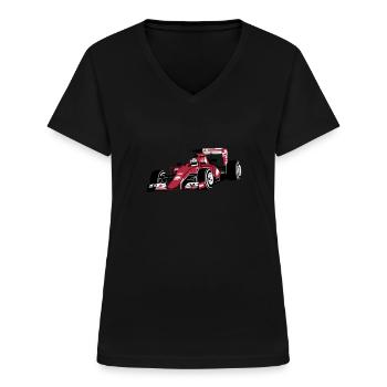 - Motorsports - T-shirt col V Femme - noir - Devant - Lela (165cm)