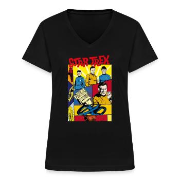 Star Trek The Original Series Comic Cover - Frauen-T-Shirt mit V-Ausschnitt - Schwarz - Vorne - Lela (165cm)