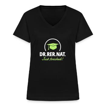 Doktor - Frauen-T-Shirt mit V-Ausschnitt - Schwarz - Vorne - Lela (165cm)