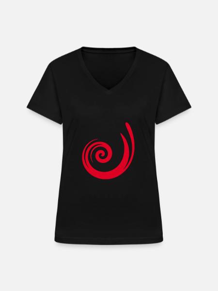 rotes Muster rot Geschenkidee - Frauen-T-Shirt mit V-Ausschnitt - Schwarz