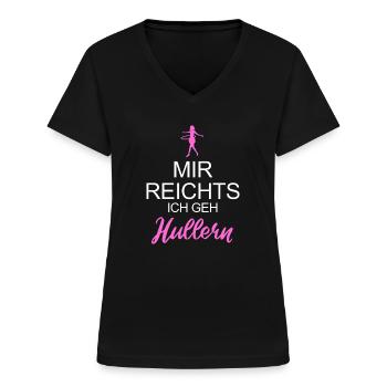 Ich Geh Hullern Frauen Hulahoop Geschenk - Frauen-T-Shirt mit V-Ausschnitt - Schwarz - Vorne - Lela (165cm)