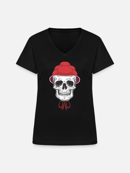 Schwarzwaldmädel Bollenhut - Frauen-T-Shirt mit V-Ausschnitt - Schwarz