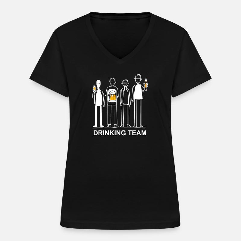 Drinking Team Drinking Drunk Drinking Crew Mäns dag - T-shirt med V-ringning dam - svart