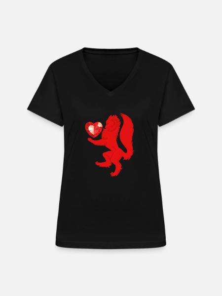 Heraldisch (rot) - Frauen-T-Shirt mit V-Ausschnitt - Schwarz