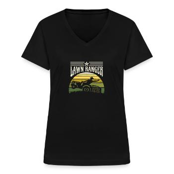 The Lawn Ranger Le cadeau de jardin pour la tondeuse à gazon - T-shirt col V Femme - noir - Devant - Lela (165cm)