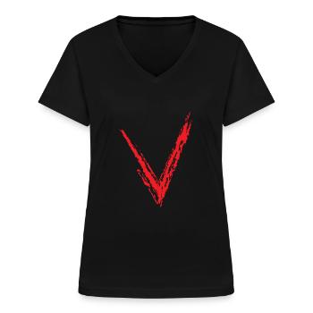 V - Women's V-neck T-shirt - black - Front - Lela (165cm)