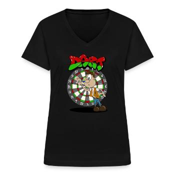 Double Triple Bullseye Fléchettes Fléchettes - T-shirt col V Femme - noir - Devant - Lela (165cm)