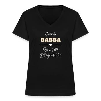 Stolze schwäbische Eltern aus dem Schwabenland - Frauen-T-Shirt mit V-Ausschnitt - Schwarz - Vorne - Lela (165cm)