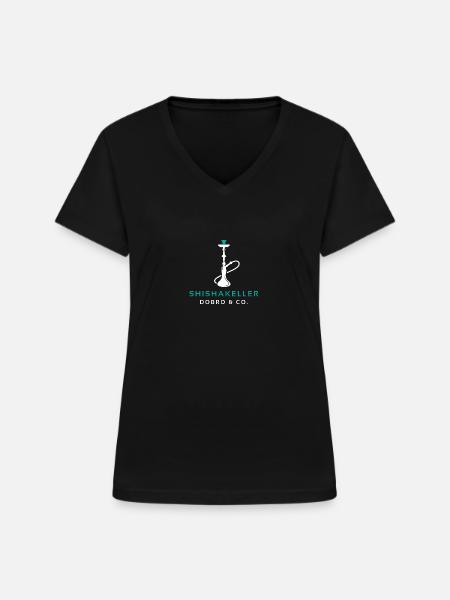Shishakeller weiß/türkis - Frauen-T-Shirt mit V-Ausschnitt - Schwarz