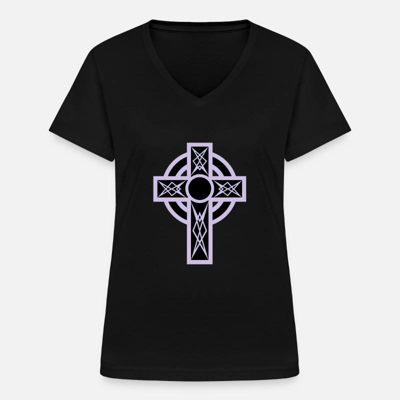 gothic_cross - Women's V-neck T-shirt - black