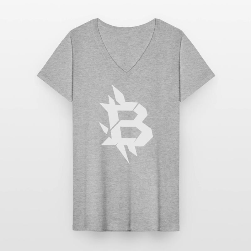 Bitcoin B angular design Women's V-neck T-shirt