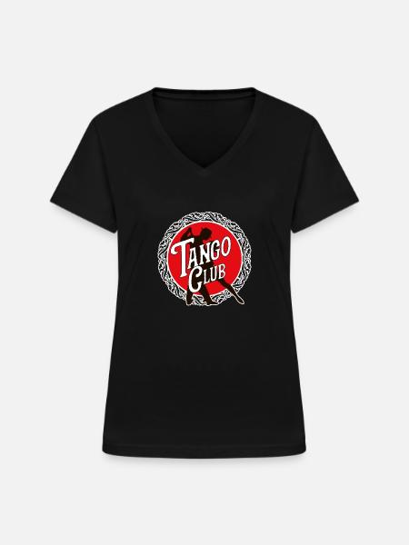 Tango Club - Frauen-T-Shirt mit V-Ausschnitt - Schwarz