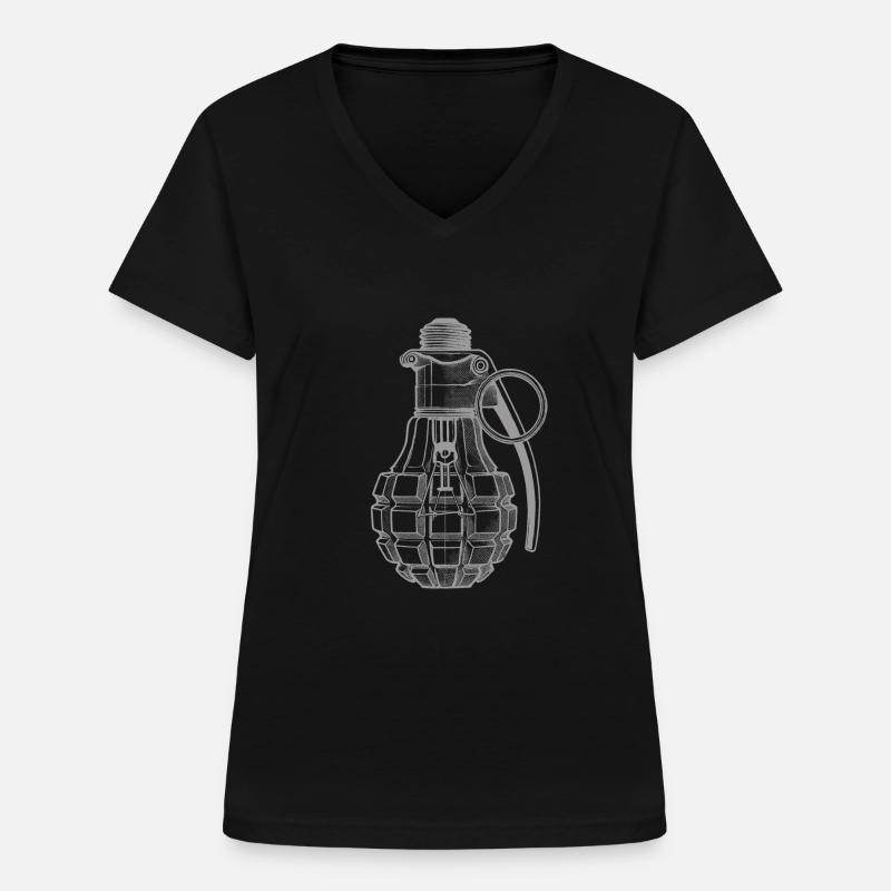 Bulb - Women's V-neck T-shirt - black