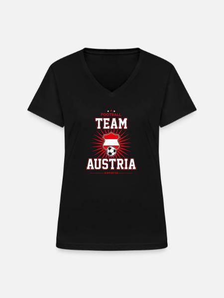 Austria - Frauen-T-Shirt mit V-Ausschnitt - Schwarz