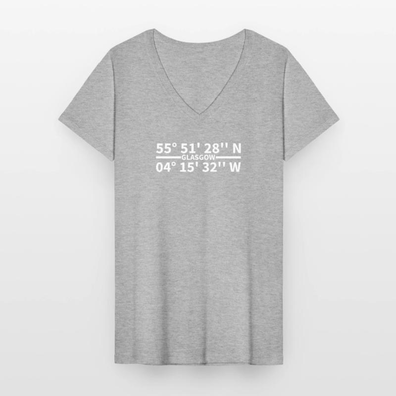 Glasgow coordinates Women's V-neck T-shirt