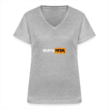 Metal Metal Porn - T-shirt col V Femme - gris chiné - Devant - Lela (165cm)