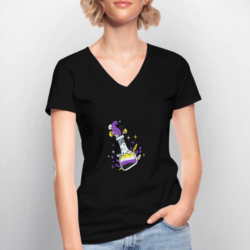 Nonbinary Pride Magic Potion Nonbinary Pride Women's V-neck T-shirt