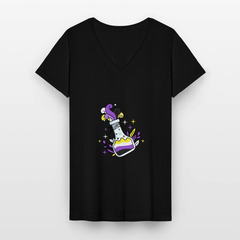 Nonbinary Pride Zaubertrank Nonbinary Pride Frauen-T-Shirt mit V-Ausschnitt