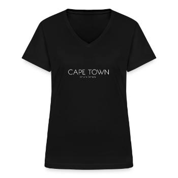 Kapstadt, Südafrika, Capetonians, Tafelberg - Frauen-T-Shirt mit V-Ausschnitt - Schwarz - Vorne - Lela (165cm)
