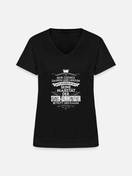 SYSTEM-ADMINISTRATOR - Frauen-T-Shirt mit V-Ausschnitt - Schwarz