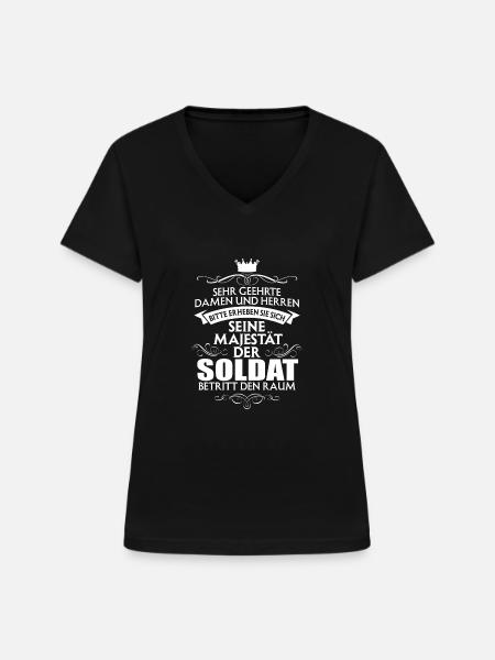 SOLDAT - Frauen-T-Shirt mit V-Ausschnitt - Schwarz