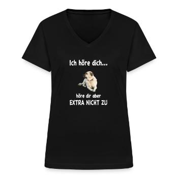 Kangal Hund - Kangal - Frauen-T-Shirt mit V-Ausschnitt - Schwarz - Vorne - Lela (165cm)