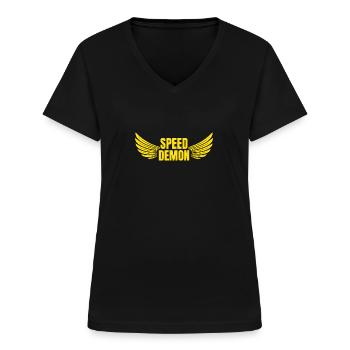 Track And Field Athletes Speed Demon Athletic - Women's V-neck T-shirt - black - Front - Lela (165cm)