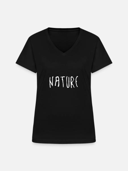 Nature - Frauen-T-Shirt mit V-Ausschnitt - Schwarz