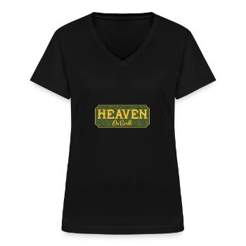 Heaven on earth - Women's V-neck T-shirt - black - Front - Lela (165cm)