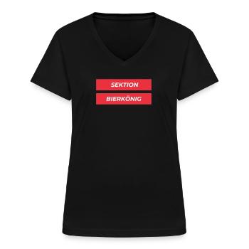 Sektion Bierkönig Fun Shirt - Frauen-T-Shirt mit V-Ausschnitt - Schwarz - Vorne - Lela (165cm)