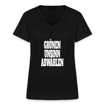 Witze Grüne Die Grünen Habeck Baerbock Partei - Frauen-T-Shirt mit V-Ausschnitt - Schwarz - Vorne - Lela (165cm)