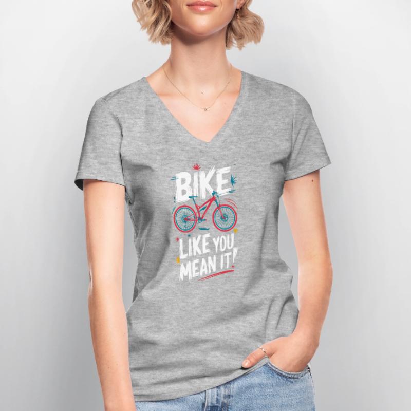 Conception dynamique de devis de vélo T-shirt col V Femme
